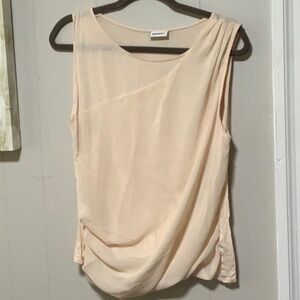 DKNYC Women's Soft Cream Drape Blouse